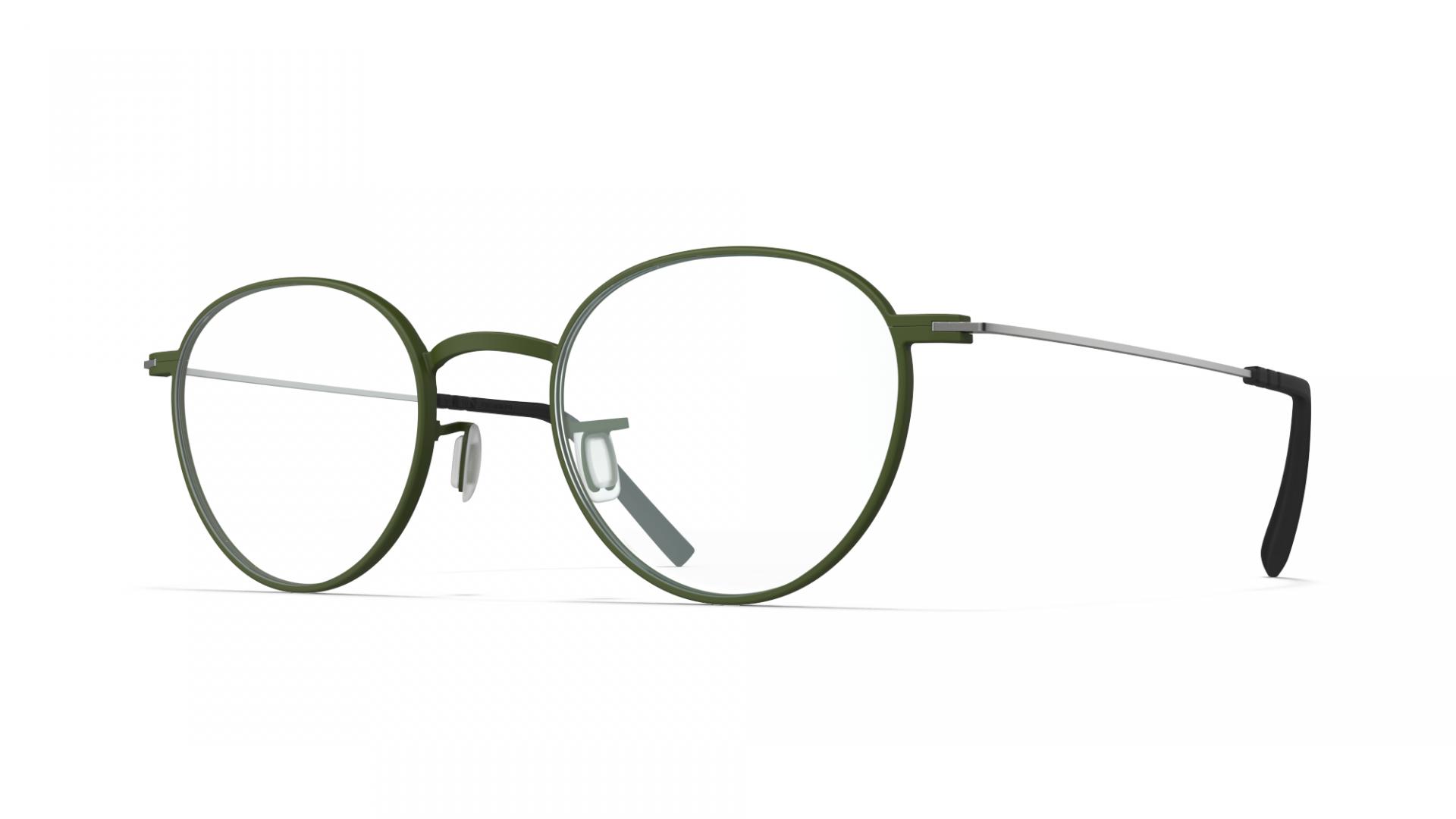 Eyeglasses Army dark green/brushed silver | Blackfin Big sur Round