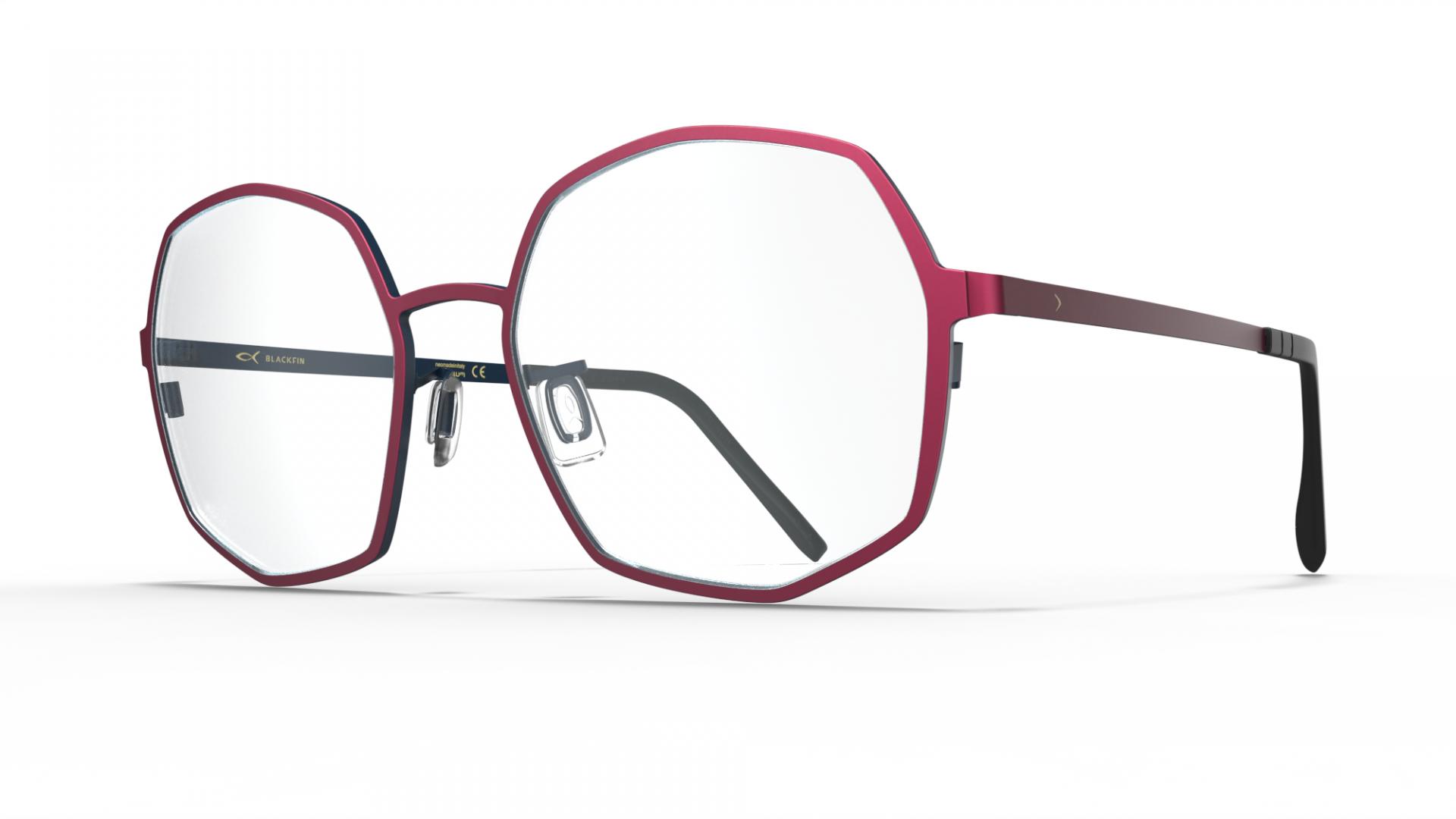 Designer Women Glasses Burgundy red/shadow dark blue