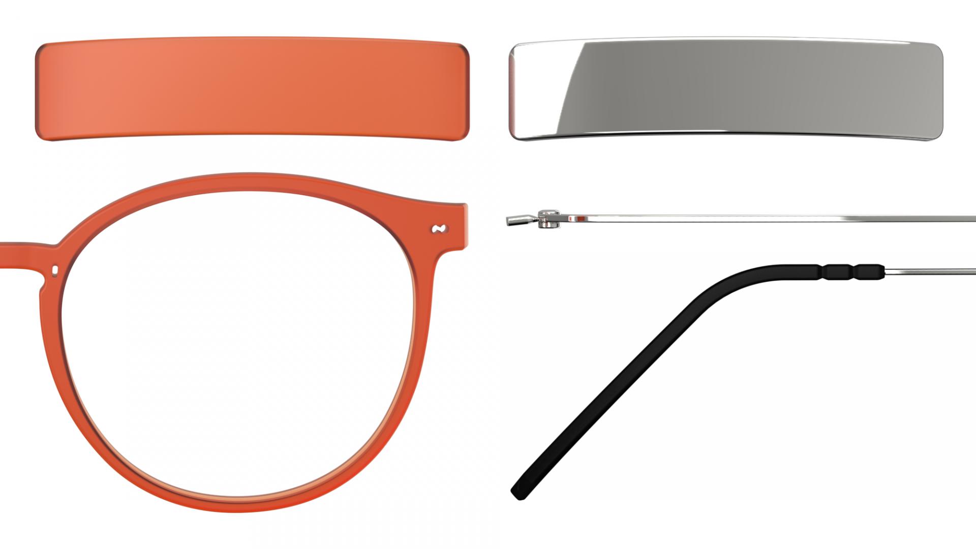 Eyeglasses Matte mandarin red/shiny silver | Blackfin Vitra f2-d2