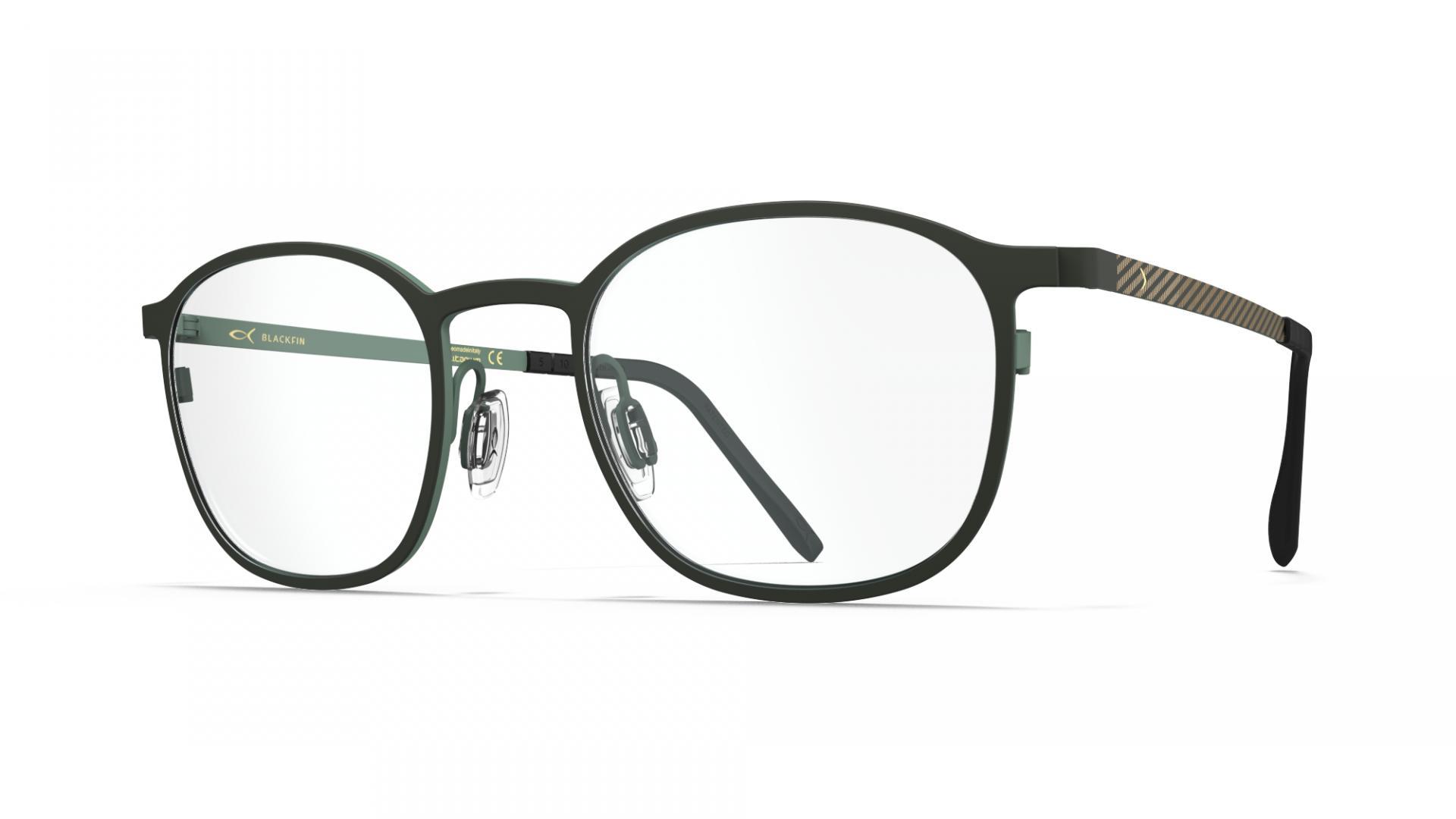 Eyeglasses Ebony black/mineral green | Blackfin Newport Round