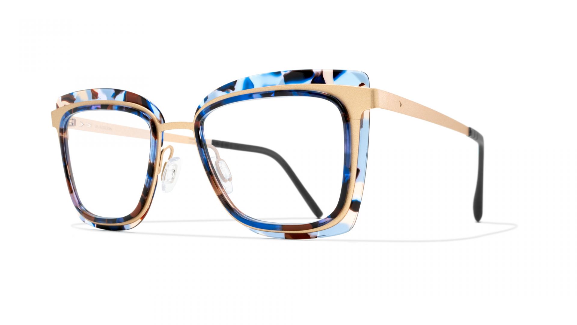 Designer Women Glasses Gold/blue floral acetate | Blackfin Port