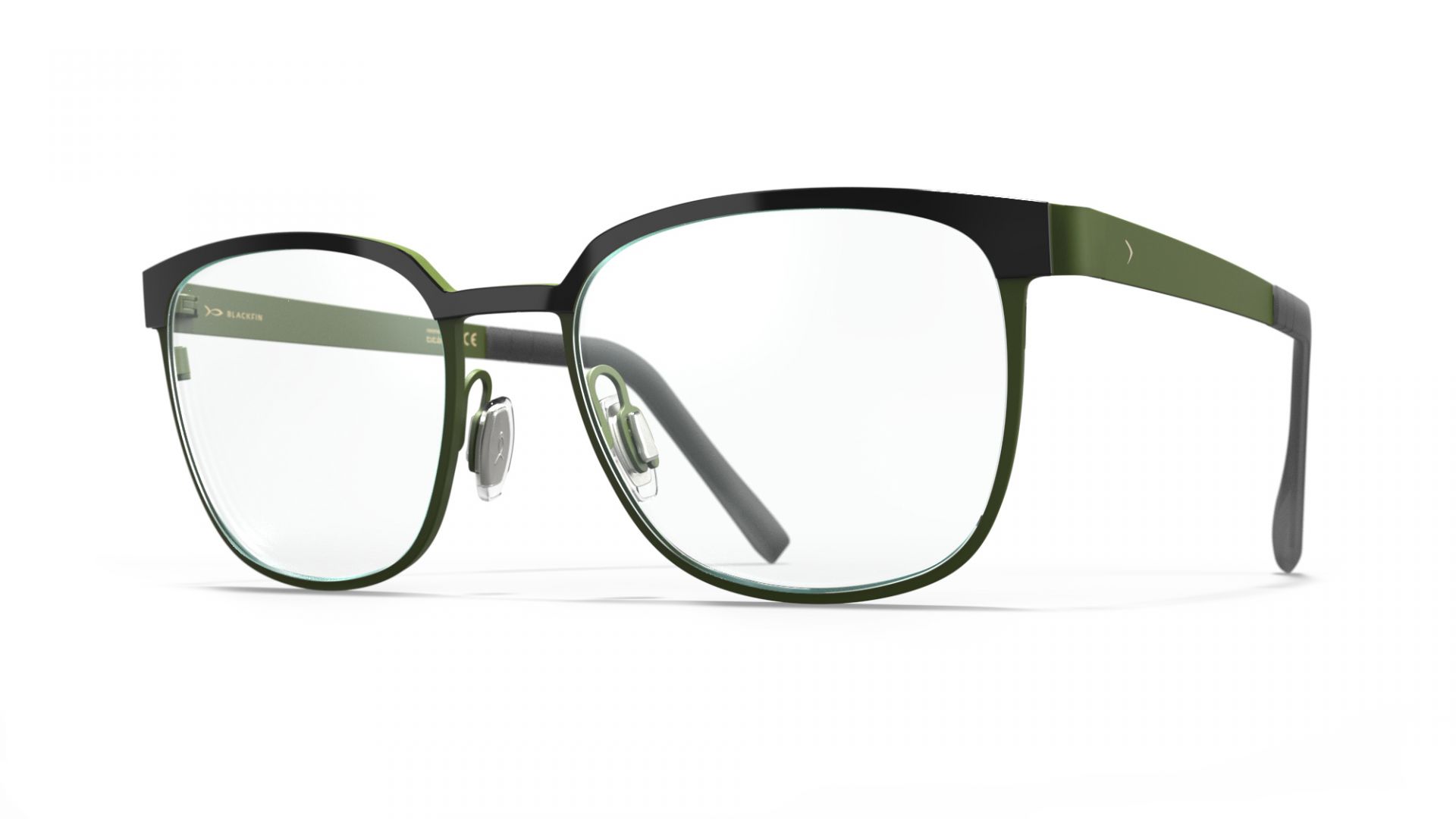 Eyeglasses Black gold green Blackfin Whitebrook Pantos Squared