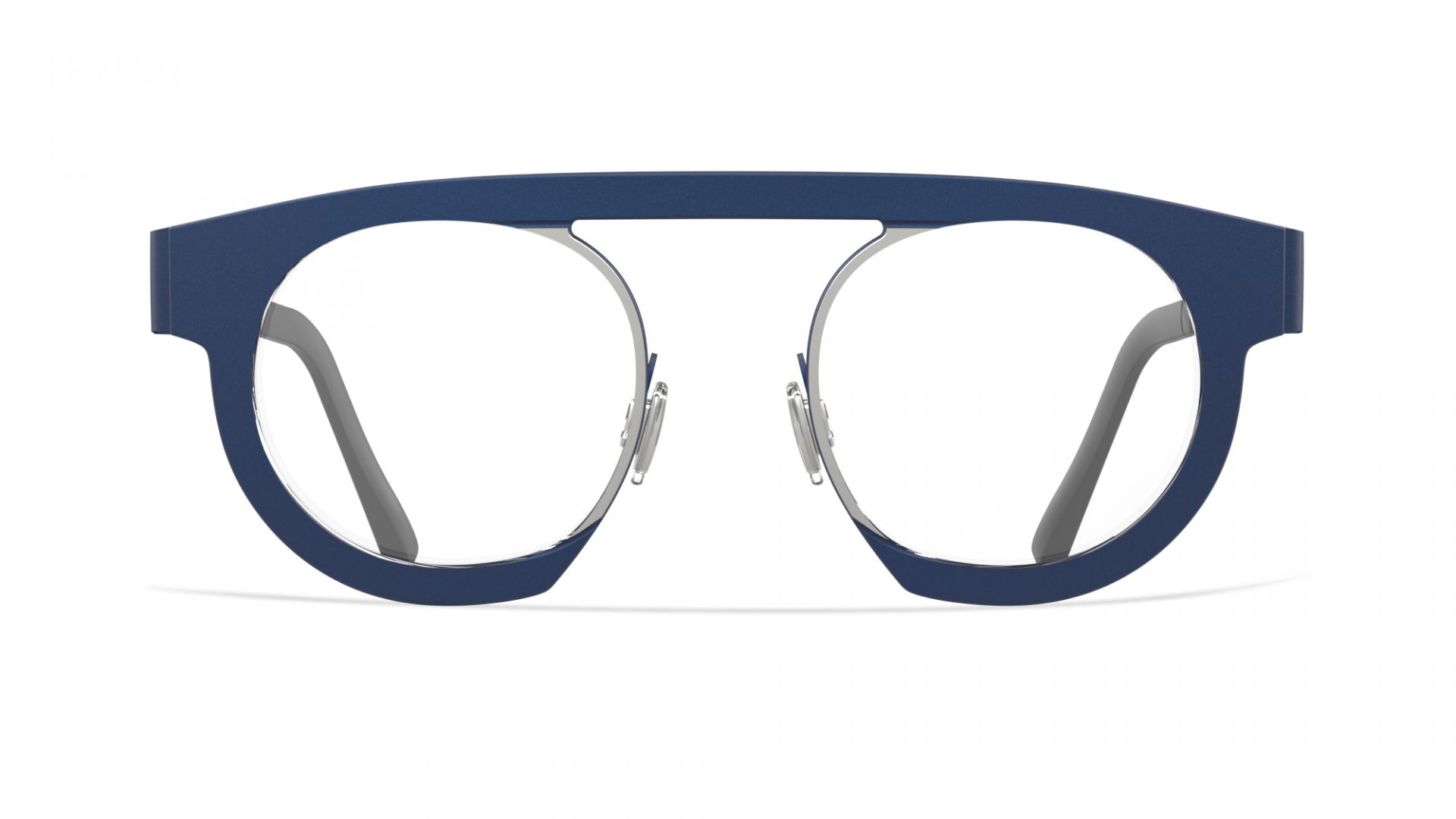 Eyeglasses Navy blue/silver | Blackfin Zen Round Pantos Aviator Iconic